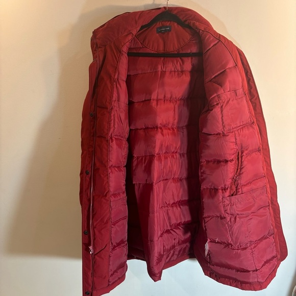 LAND’S END Sz XL Puffer Coat Down Filled Zipper and Snap Closure Hood Pockets - Picture 7 of 11